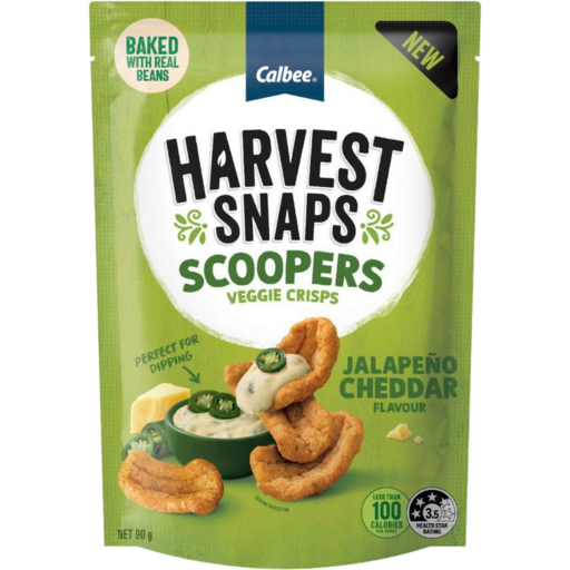 Calbee Harvest Snaps Scoopers — Jalapeño Cheddar packet
